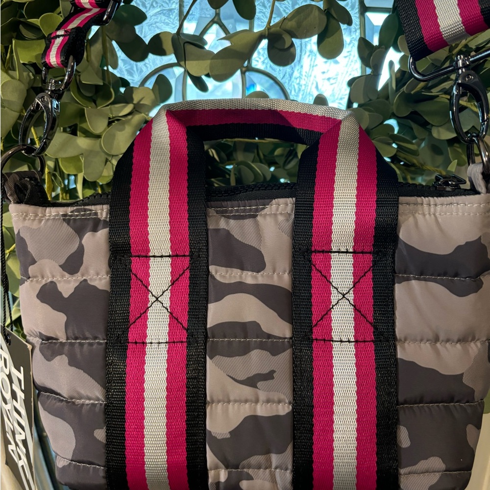 Think Roylyn Pink Strap Camo Puffer Crossbody NWT Bag